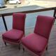 Pair of classic low chairs without arms