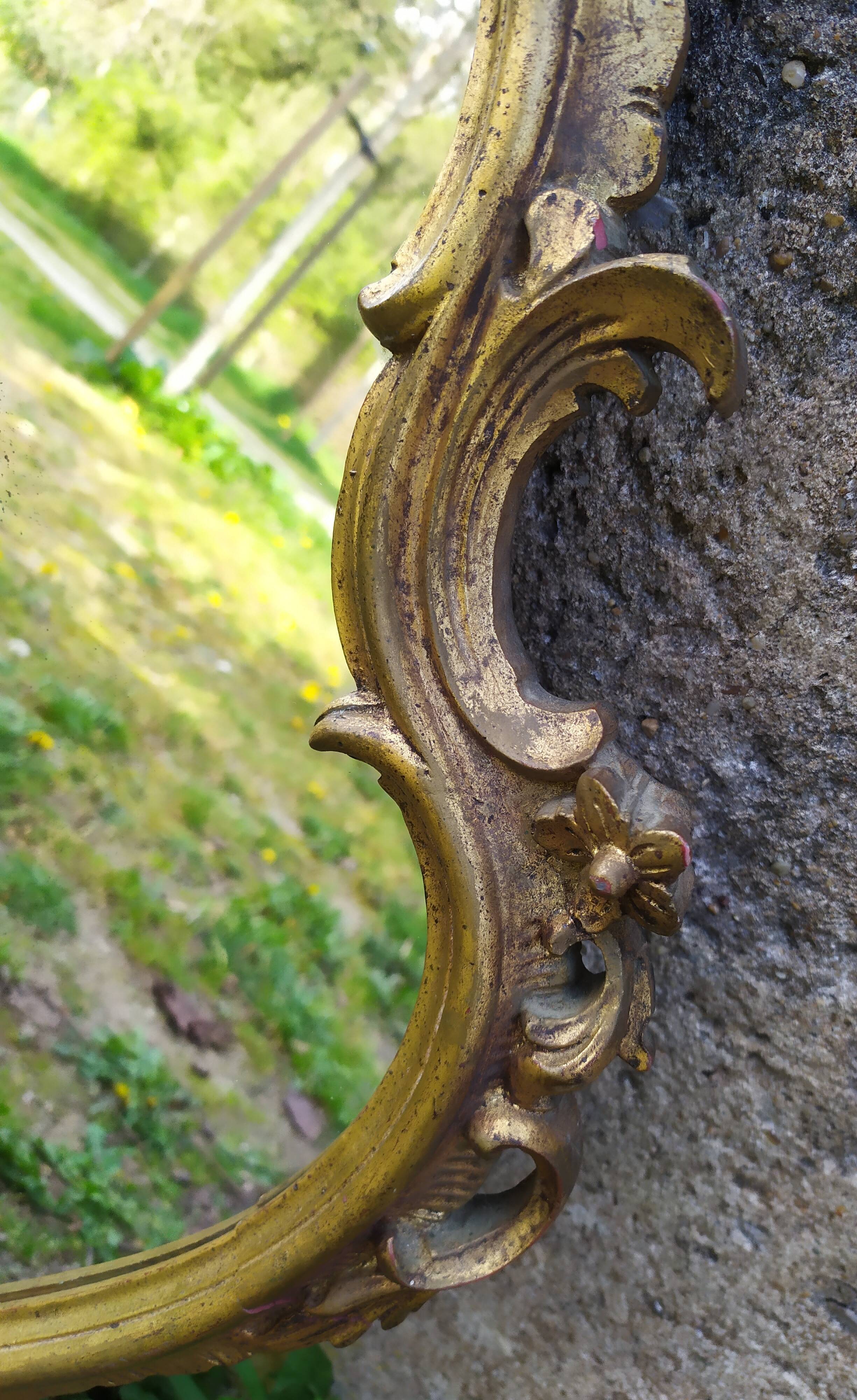 Baroque mirror in gilded wood 87x54cm