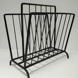 Modernist magazine holder black iron 60s