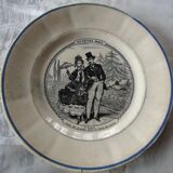 Old dessert plate "Les petites dames"