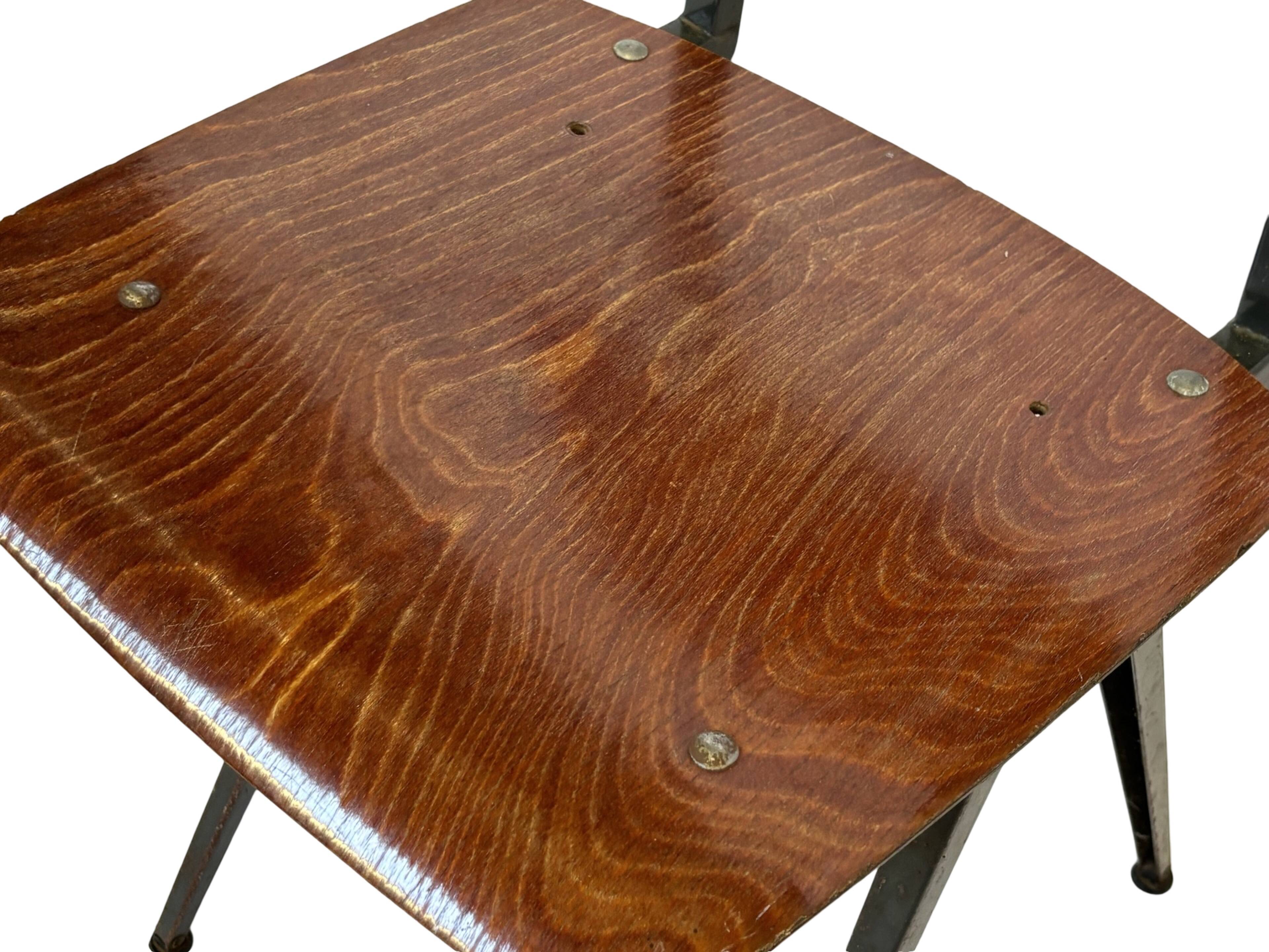 Vintage Marko holland industrial school chair 60's netherlands design