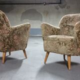 Pair of armchairs flower 50s