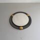Round wall mirror in brass and black wire, 1960s, Germany