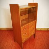 Bibliothèque commode vitrée vintage