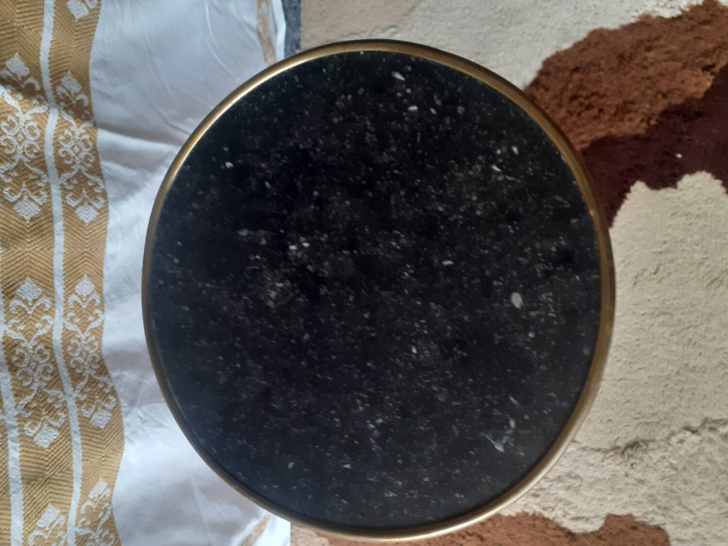 Mahogany and marble pedestal table