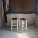 Straw and wood stools
