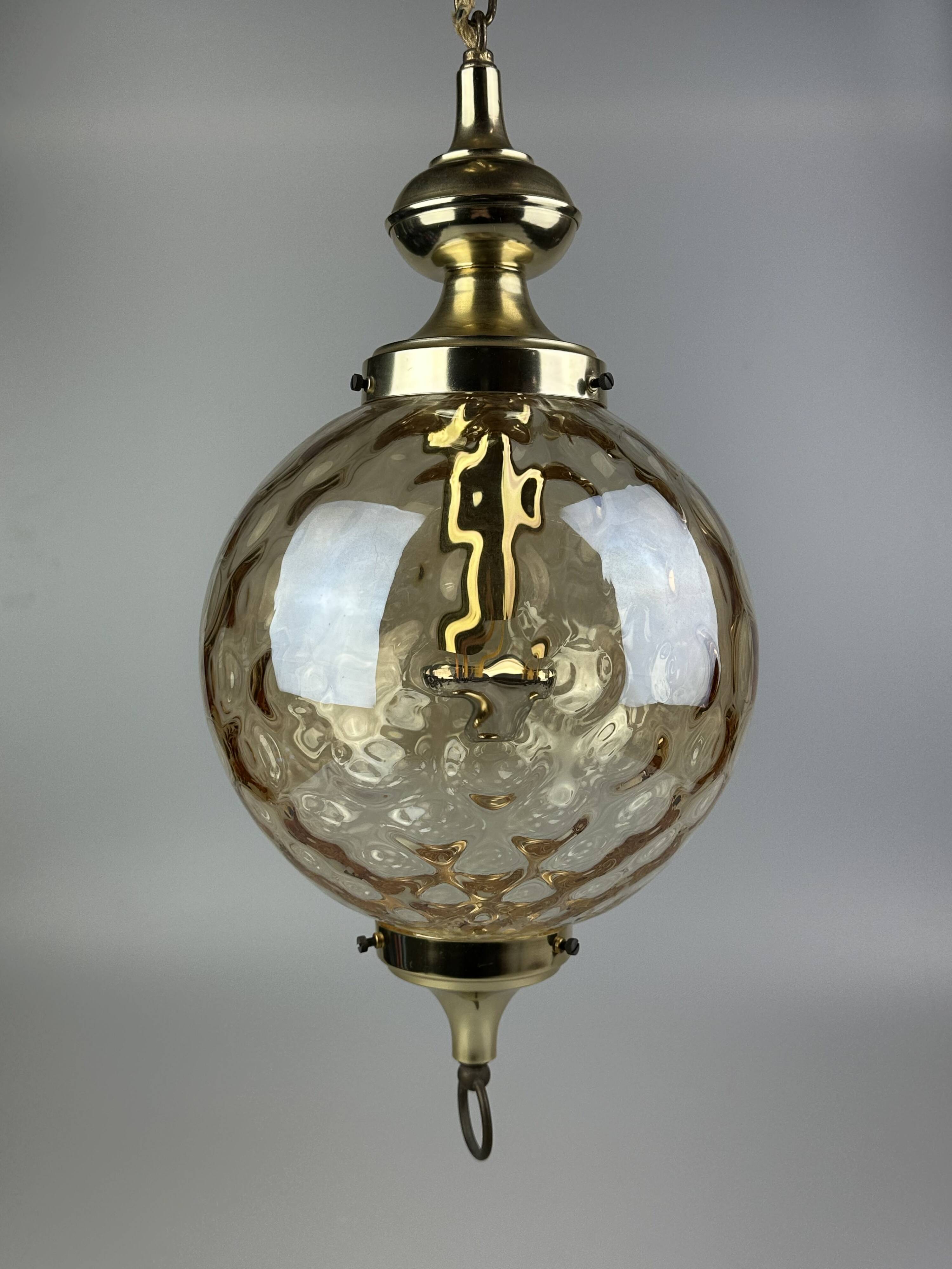 60s 70s ceiling lamp hanging lamp by Glashütte Limburg Germany Space Age