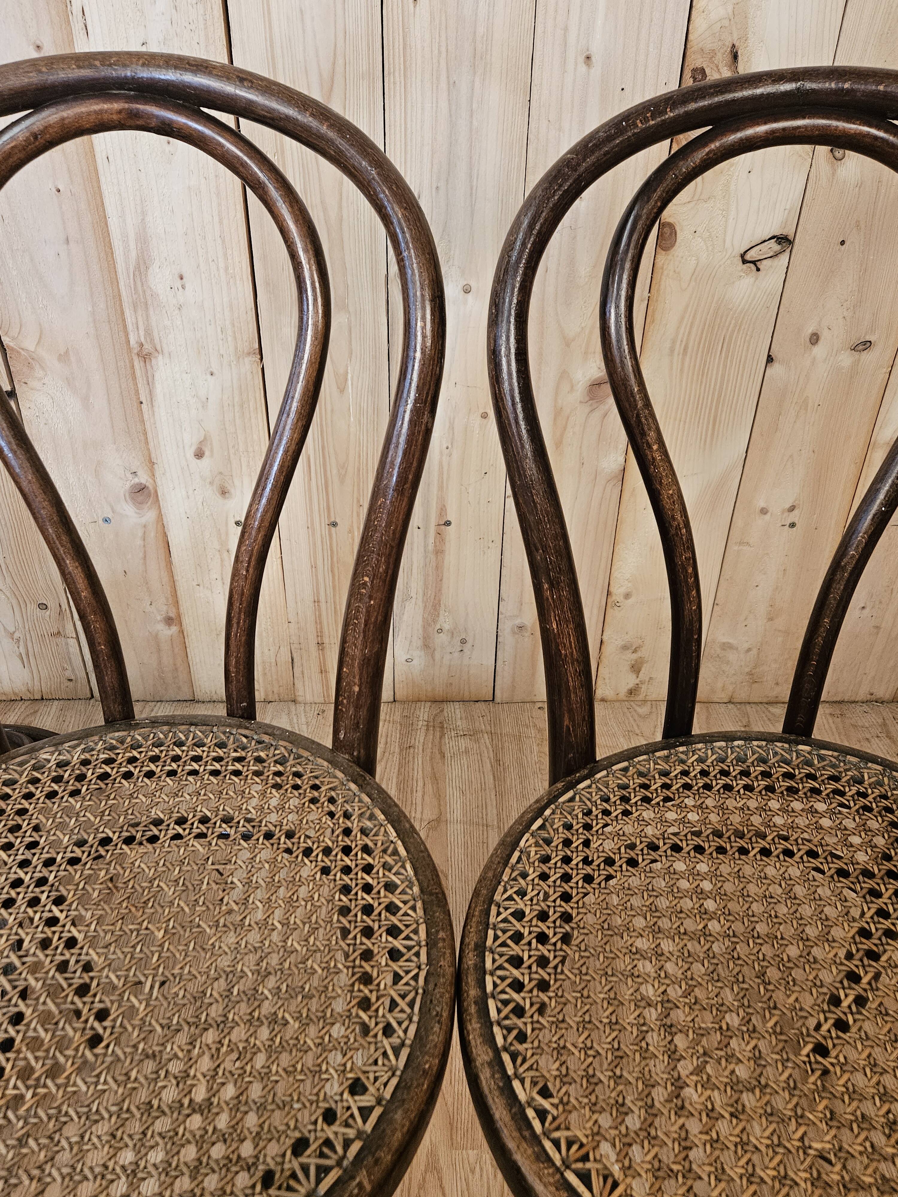 Series of 4 bistro chairs n°18 Fischel