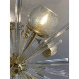 Contemporary Mid-Century Modern Style Sputnik Blue Murano Glass Chandelier