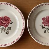 9 assiettes plates anciennes en faïence de badonviller