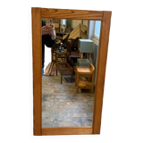 Rectangular solid pine mirror, brutalist style, circa 1980-90s