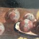 Oil on canvas of a still life with pears 1911, antique framed painting