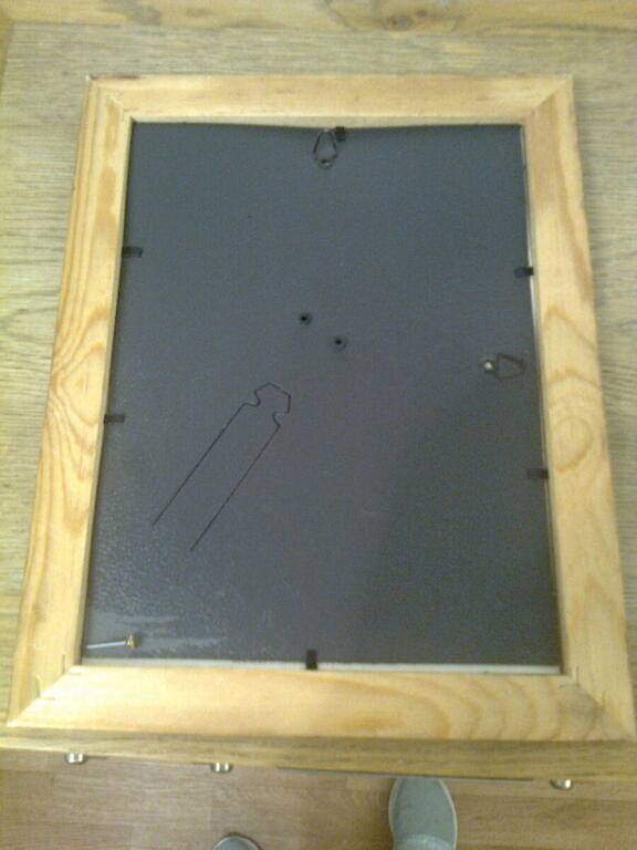 Rectangular frame two-tone wood brown/green, image: painting bowl+vase of flowers