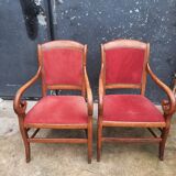 Pair of armchairs with cross XIXth