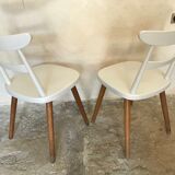 Pair of vintage compass foot chairs