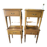 Series of 4 solid teak bedside tables circa 1980