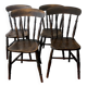 Set of 4 antique patinated oak dining chairs, 19th century