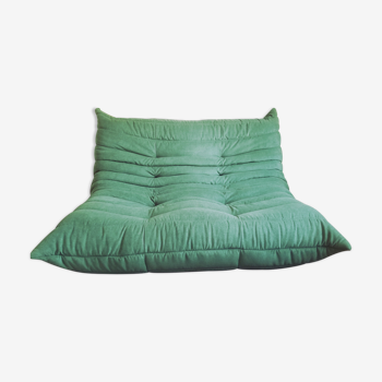 Togo sofa 2 places rehoussé to nine Alcantara Emerald Green