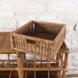 Wicker and rattan chest of drawers with 8 drawers
