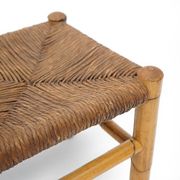 Rattan and woven straw stools, 1960s, set of 2