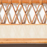 Wall shelf in rattan and formica