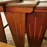 Series of 3 tables gignogne art deco marquetry