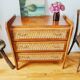 Vintage 1950 wood and rattan chest of drawers