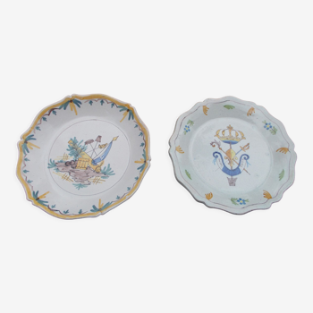 2 plates faience of Nevers decoration Revolutionary