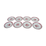 Set de 8 assiettes badonviller art déco  fleurs rouges