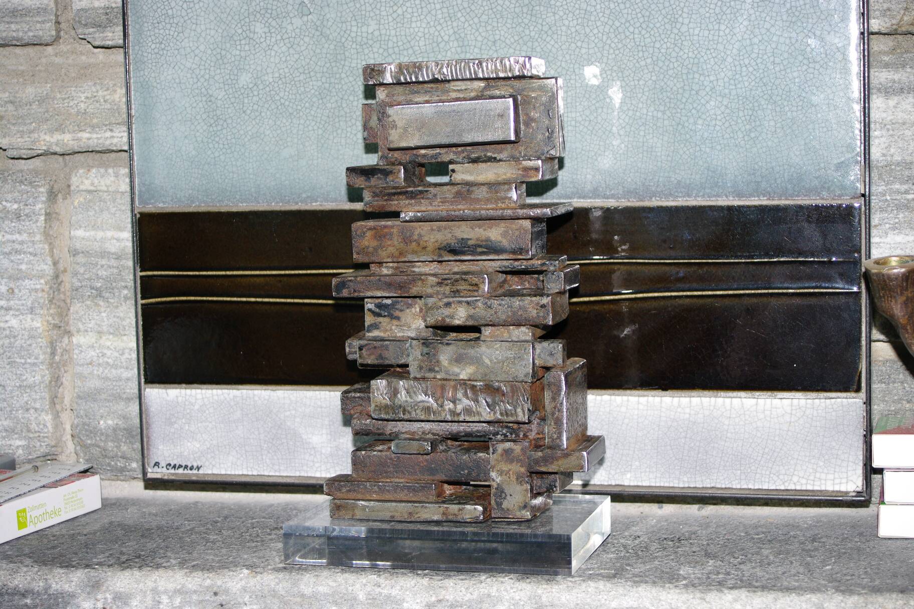 Vintage steel blade sculpture