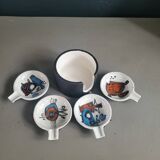 Ensemble de cendriers individuels vintage en céramique