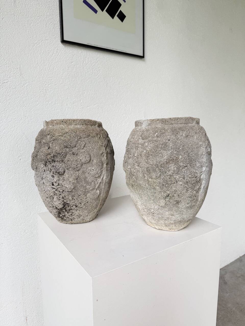 Pair of cement planters, 1900