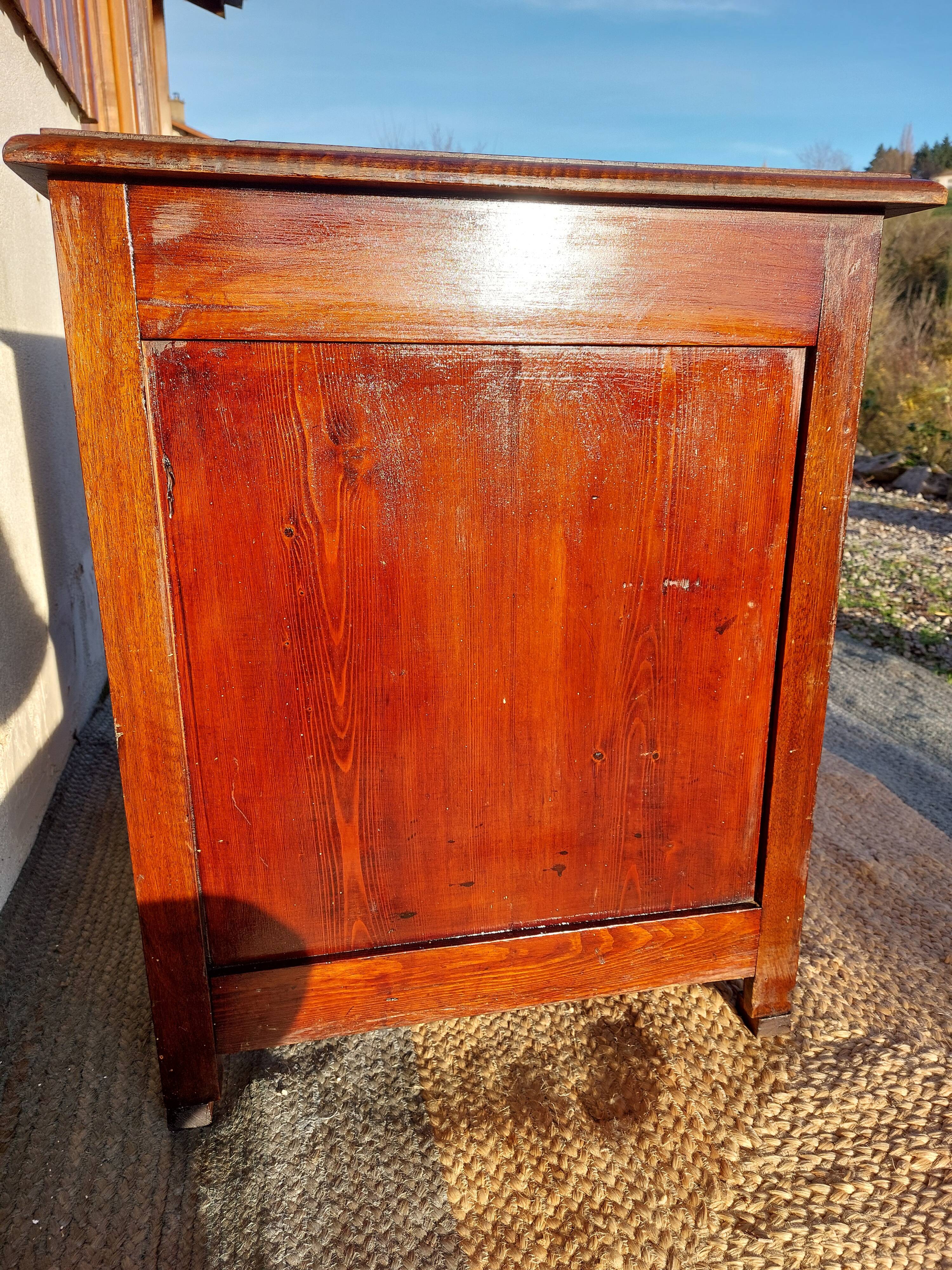 bureau enfant, ado, bois massif et cuir rouge