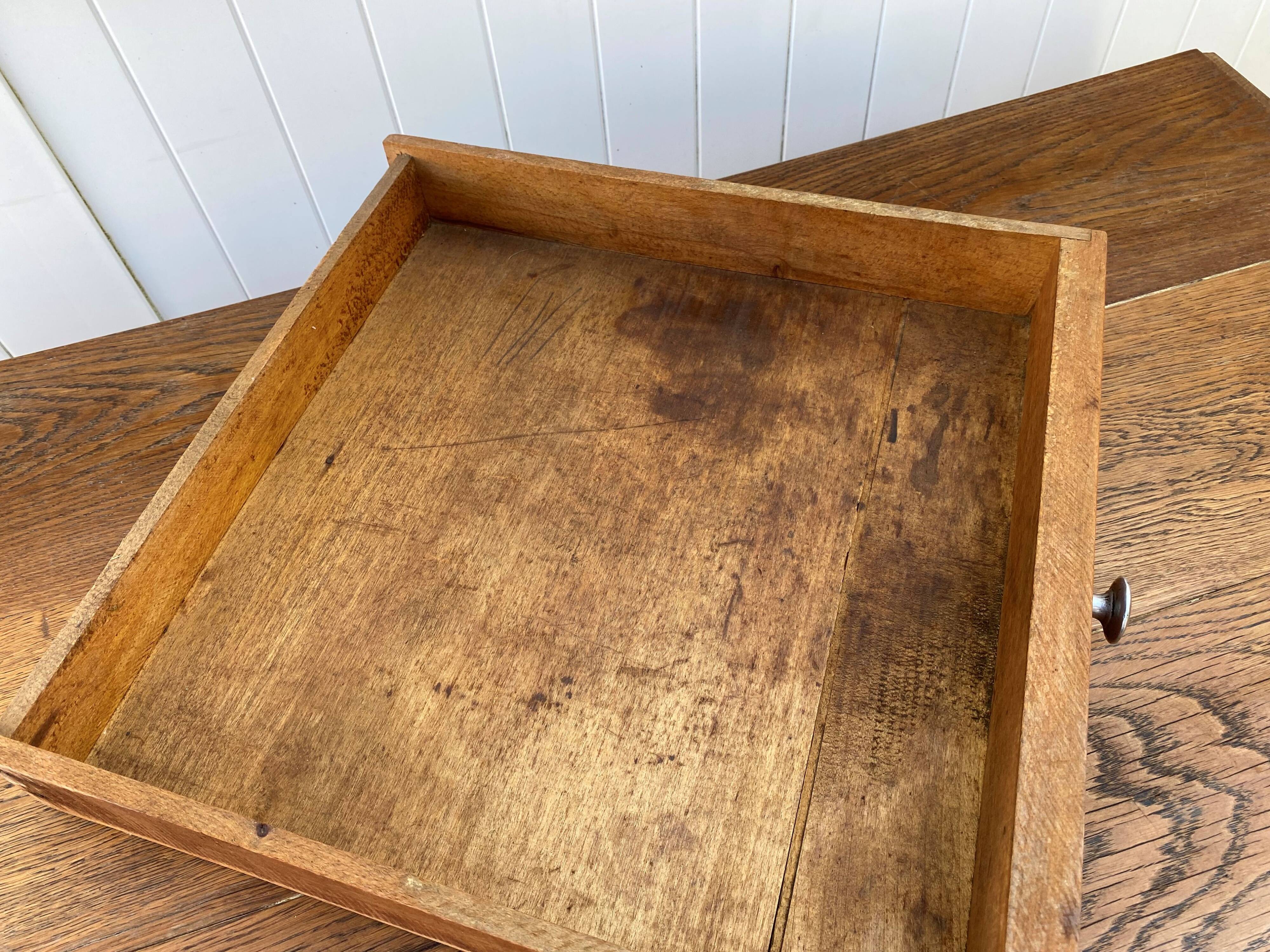 Desk with 1 drawer, oak top, 105x56cm
