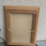 Painting signed J.Trillaut city scene framed vintage canvas 1969