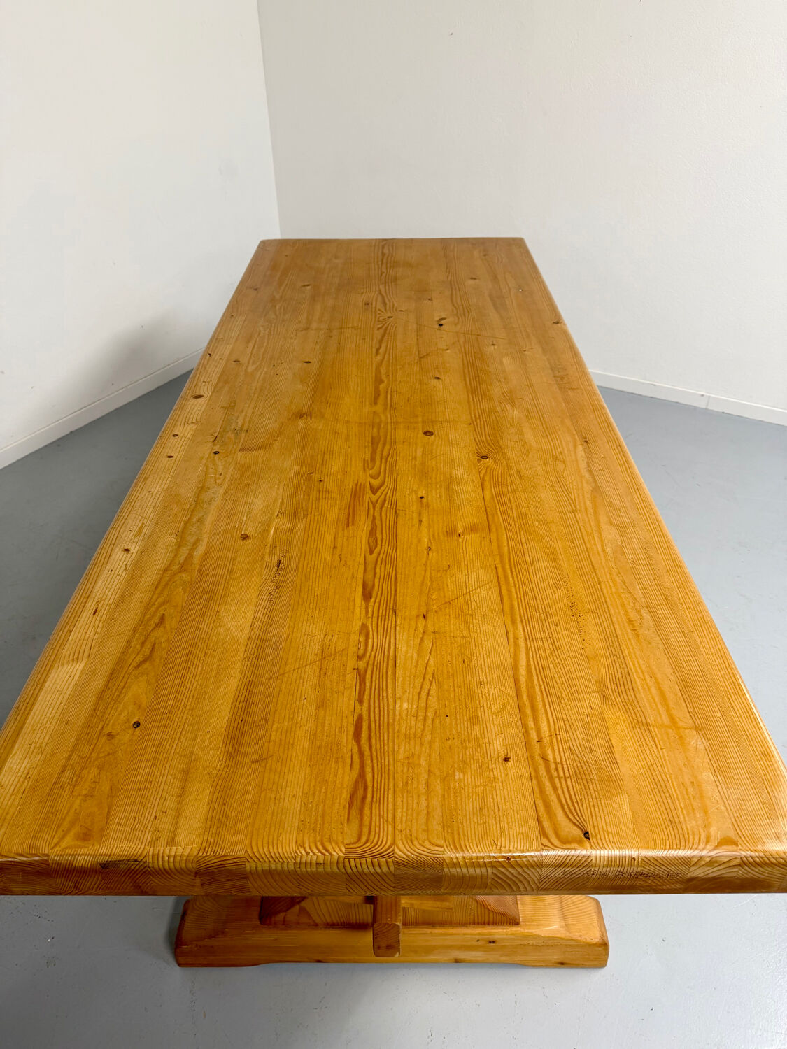 Vintage XXL farmhouse monastery pine table from the 1960s.