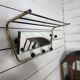 Vintage coat rack with pivoting mirror from the 60s