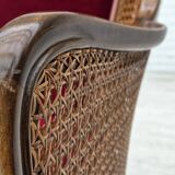 1950s, Danish 3-seater sofa, furniture velour, ash wood, mesh.