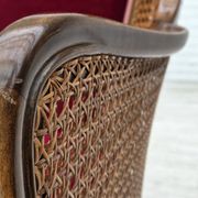 1950s, Danish 3-seater sofa, furniture velour, ash wood, mesh.