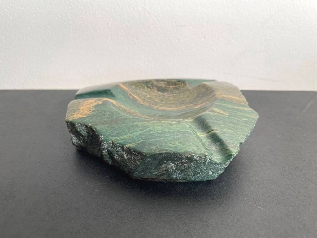 Ashtray / Pocket tray in malachite. Vintage 70s