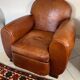 Pair of leather club chairs