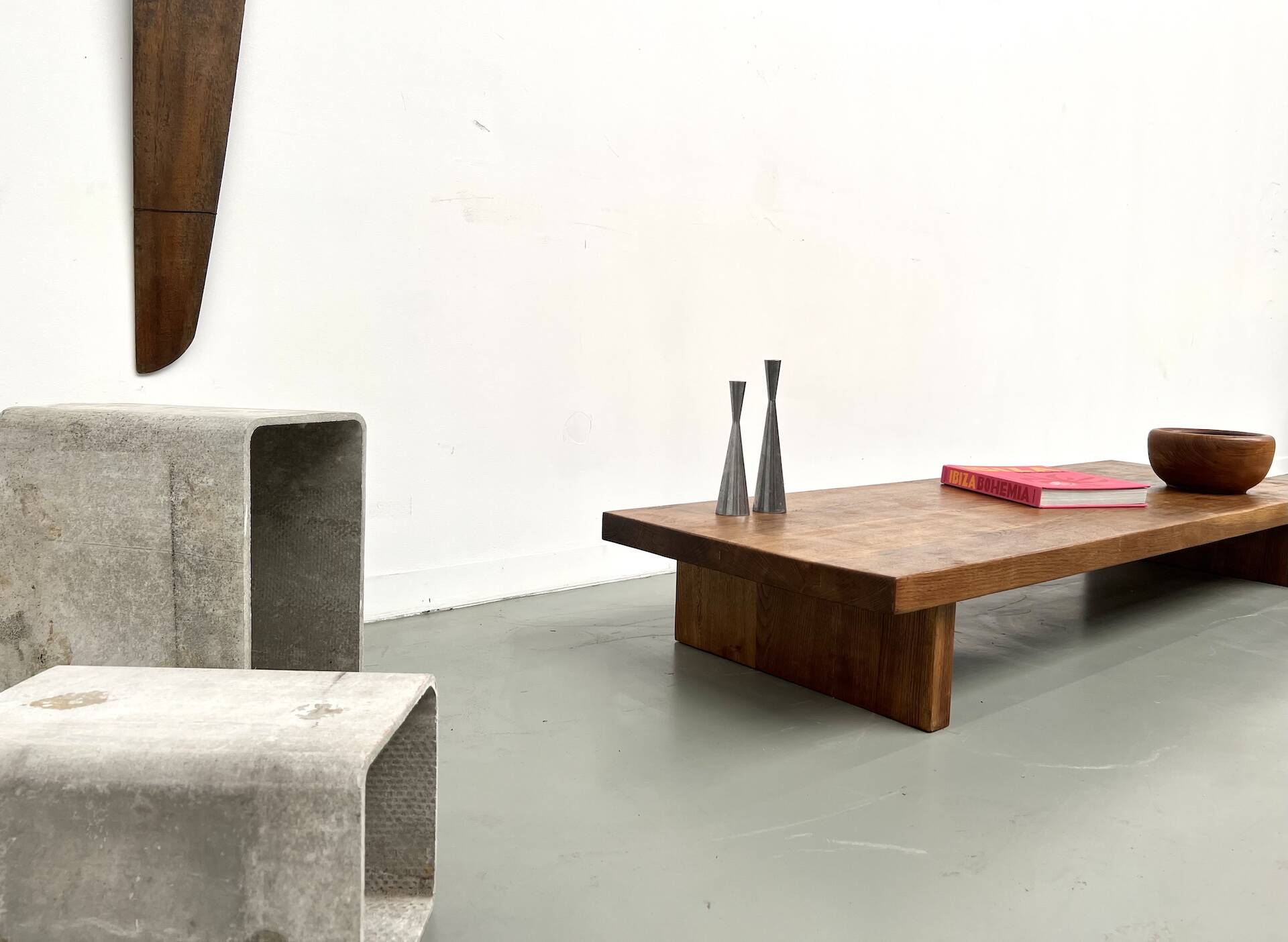 Solid oak coffee table, 1950s