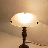 Empire style lamp circa 1950 and glass paste lampshade