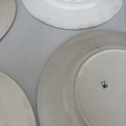 Lot of 4 antique earthenware plates from 1950, Saint Amand - plates bl