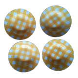 Set of 4 hollow plates Digoin yellow scottish model