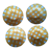 Set of 4 hollow plates Digoin yellow scottish model