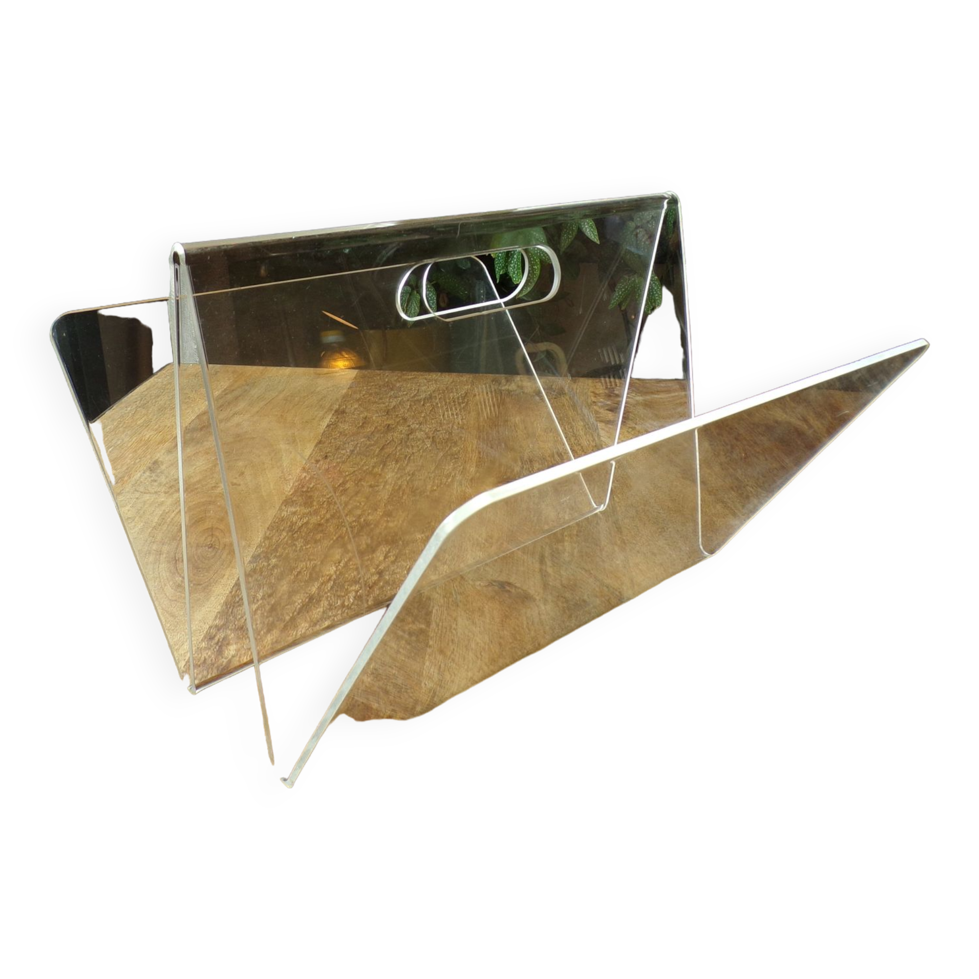 Vintage plexiglass magazine holder