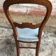 Old chair style louis philippe wood  vintage blue fabric