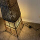 Vintage rattan and raffia floor lamp