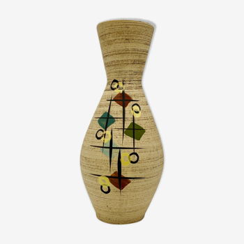 Ceramic vase, abstract decorations, 60s